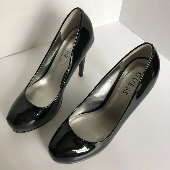 Guess Black Patent Leather 5 Inch Heels, Size 6.5M - Picture 3 of 8